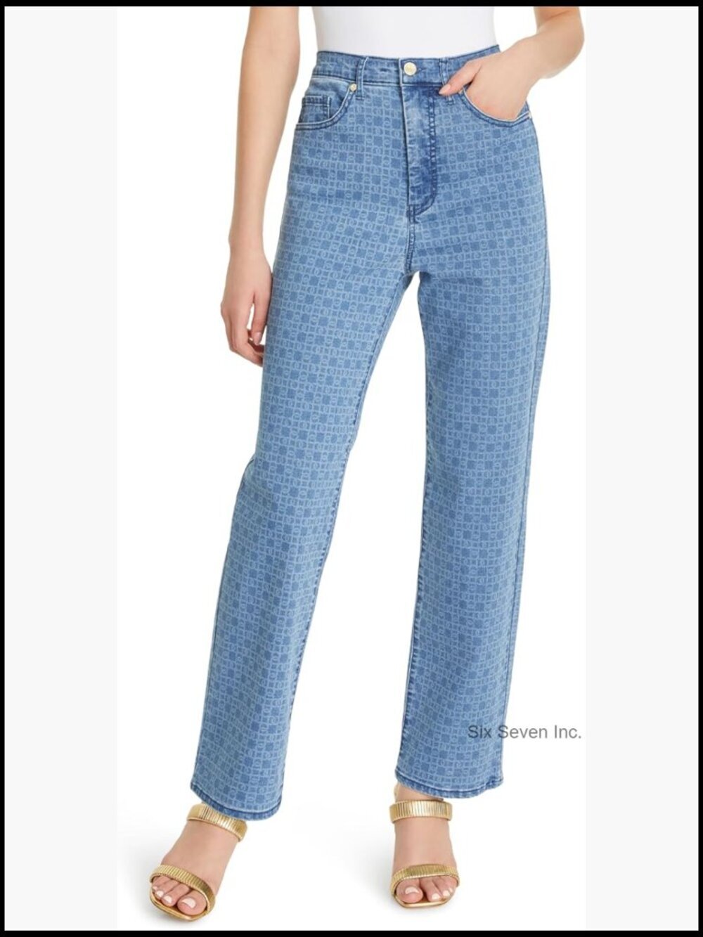 High Rise Straight Leg Jean with 5 Pockets